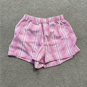 Brandy Melville pink plaid pattern shorts